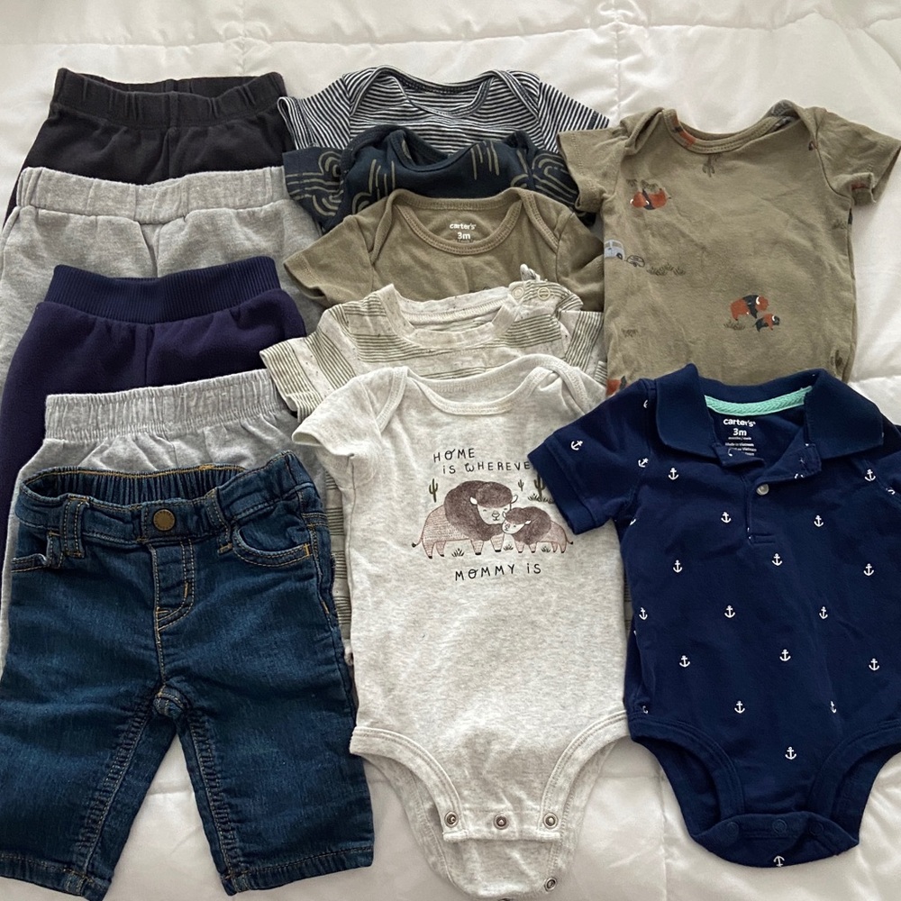 12 piece Assortment of 3 month Baby Boy Clothing